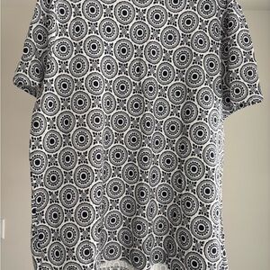 Express Black and White Geometric Tee